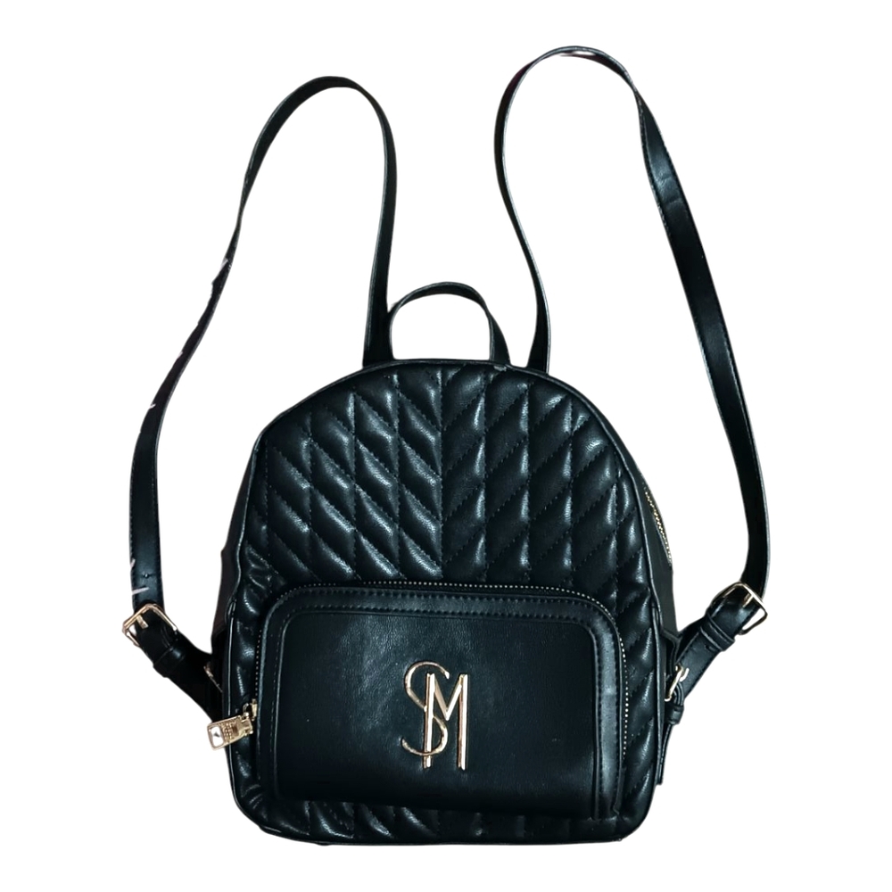 Steve Madden Black Quilted Mini Backpack